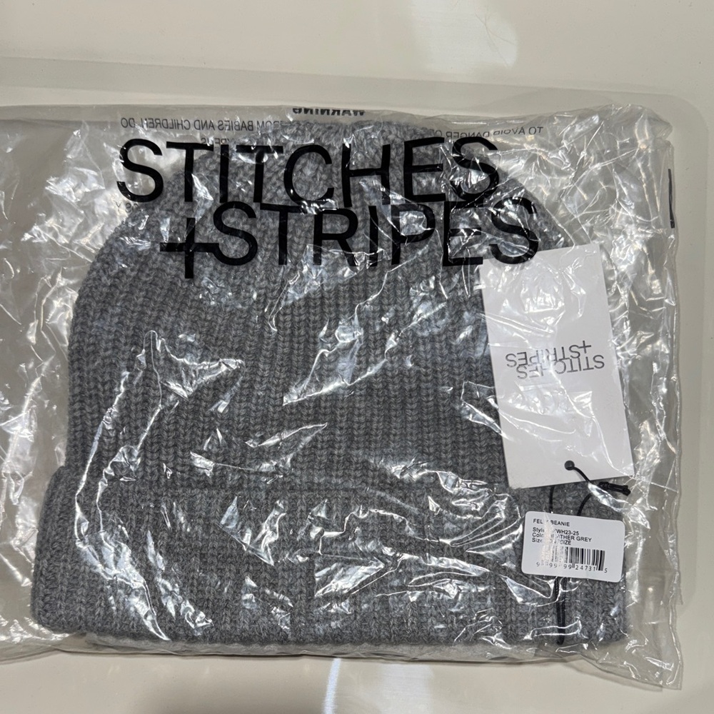 Stitches + Stripes Felix Beanie in Heather Grey